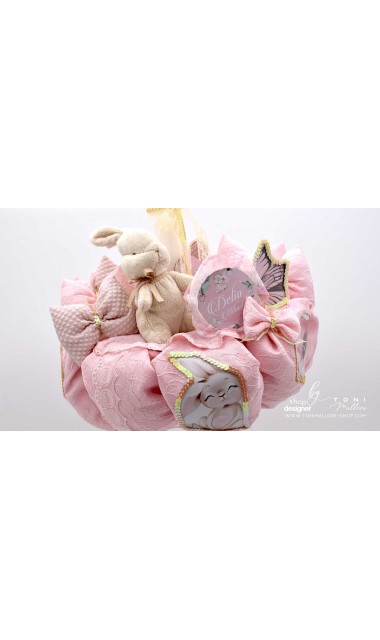 Lumanare botez roz cu iepurasi Spring Bunny 4